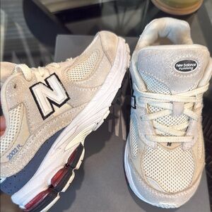 New Balance Kids' Cream and Black Running Shoes